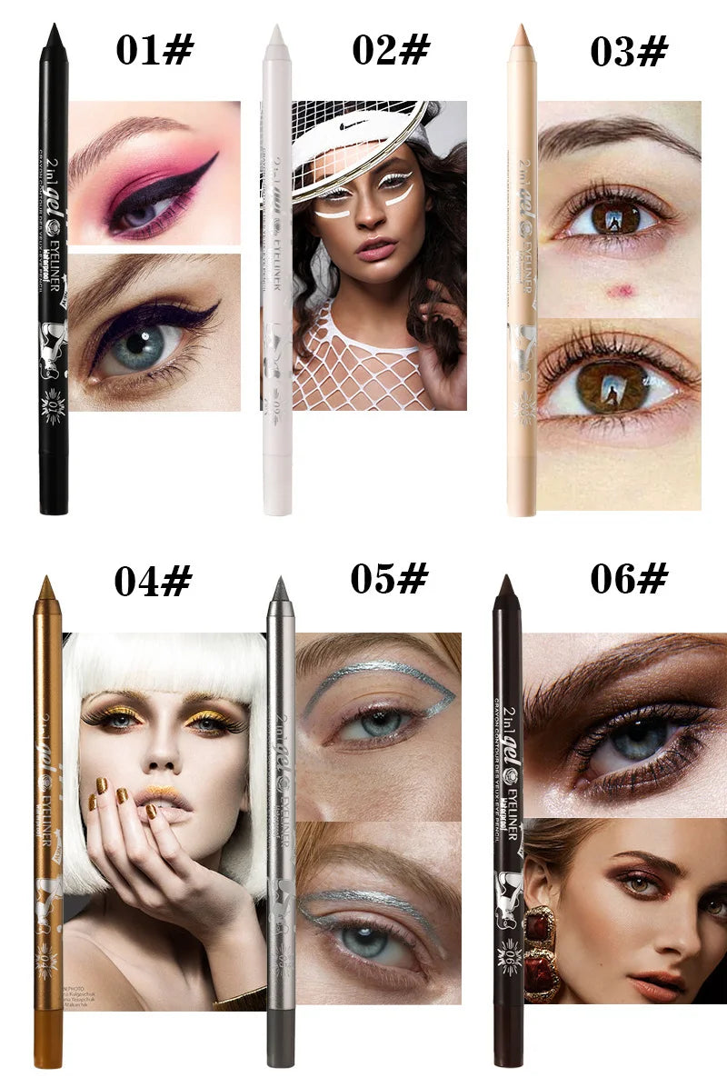 Waterproof Eyeliner Long Lasting Pencil Colorful Pigment