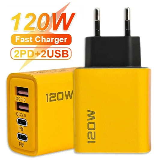 120W Fast Charger Type C Quick Charge 3.0 USB Charger Adapter