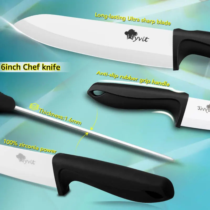 Ceramic Knife Set 3 4 5 6 inch Chef Utility Slicer Paring Ceramic Knives with Peeler Kitchen Knife Zirconia Blade Cooking Cutter