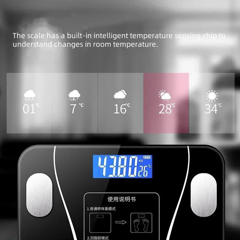 Báscula electrónica especial para control corporal y pérdida de grasa, modo inteligente, báscula de grasa corporal Bluetooth, báscula de peso para el hogar, ultraprecisa