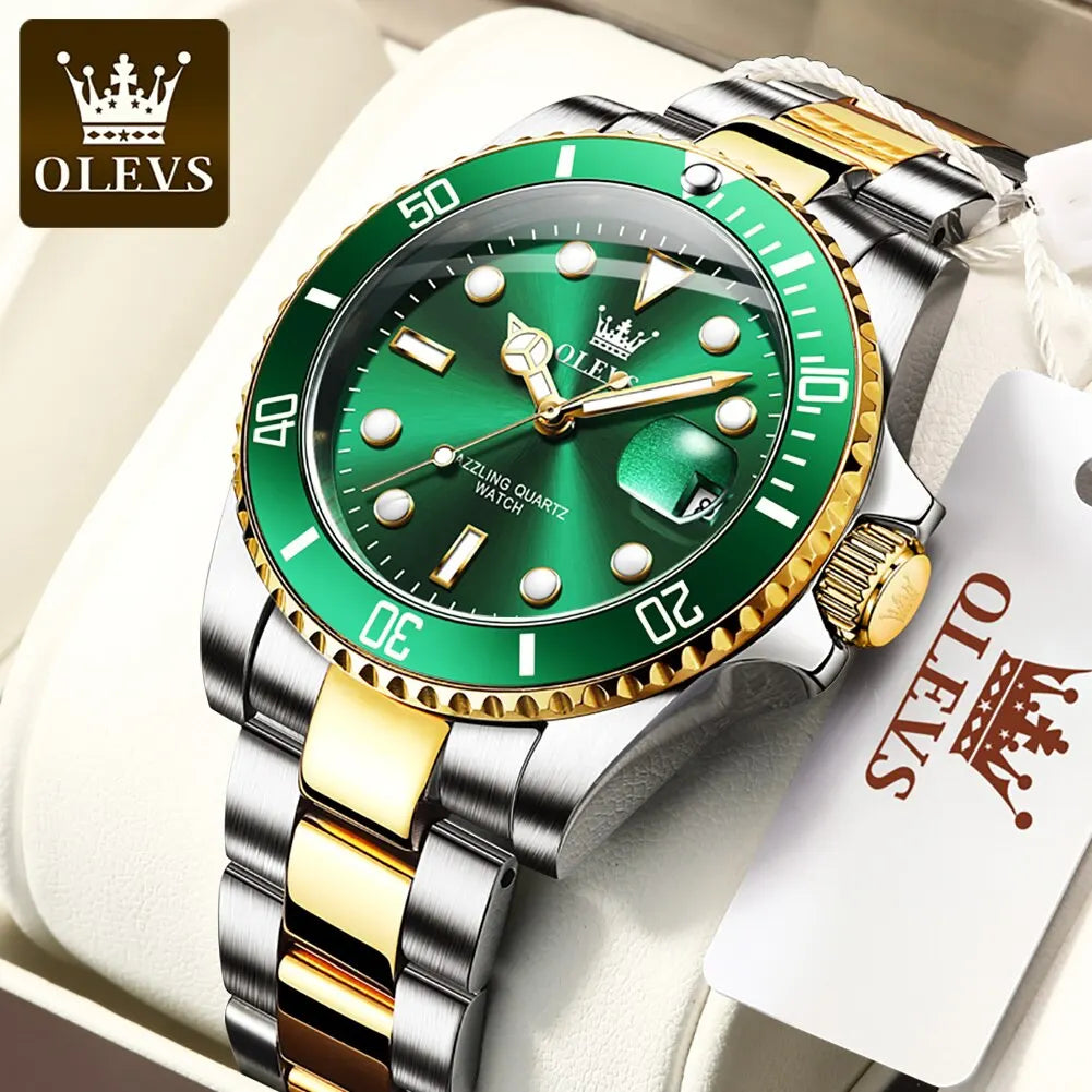 Men Stainless Steel Quartz Men Luxury Watch Luminous Wristwatch