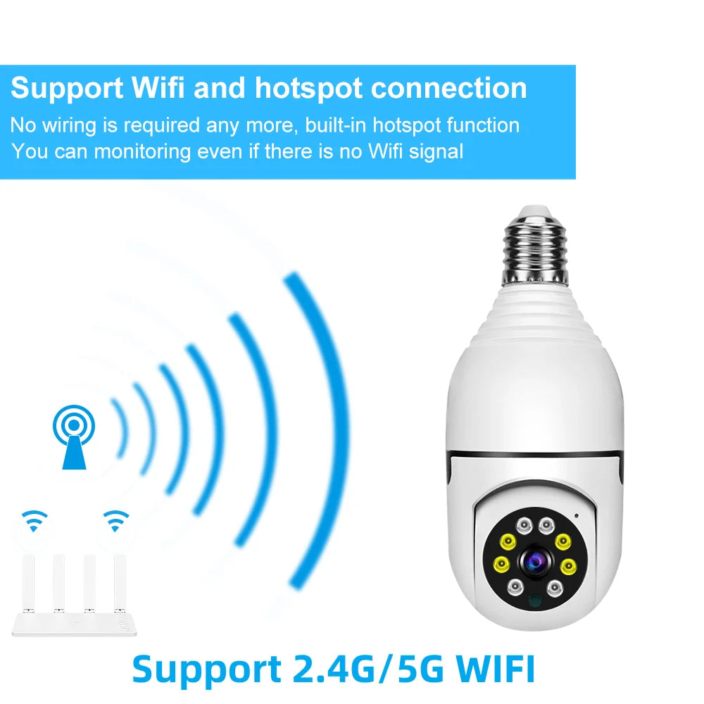 YI Iot E27 Bulb Surveillance 5G Wifi Camera 2MP Night Vision Full Color Automatic