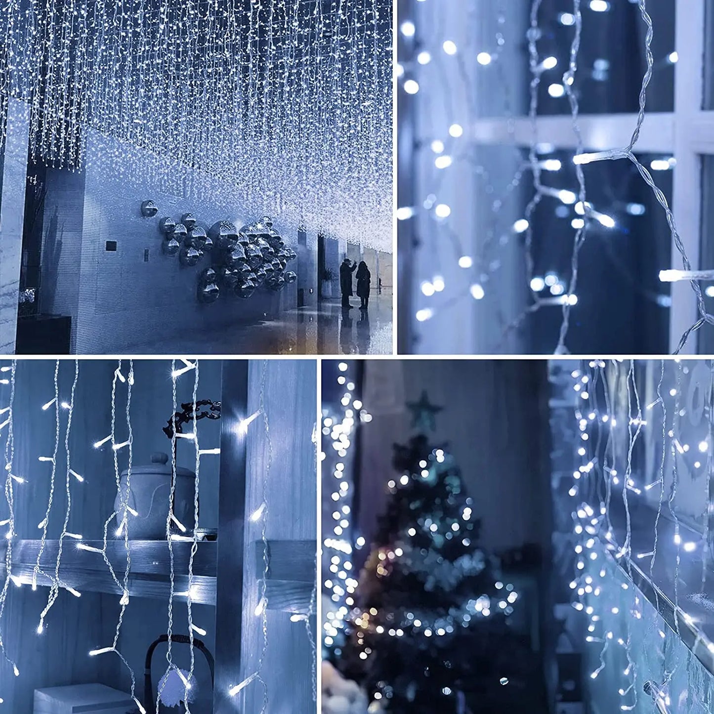 Christmas Garland LED Curtain Icicle String Lights Droop 0.4-0.6m AC 220V Garden Street Outdoor Decorative Holiday Light