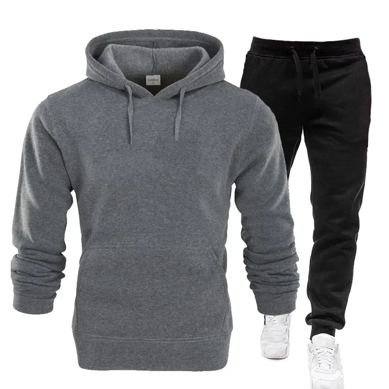 Basic Men/Women 2Pcs/Sets Sweatshirt Hoodies Pants