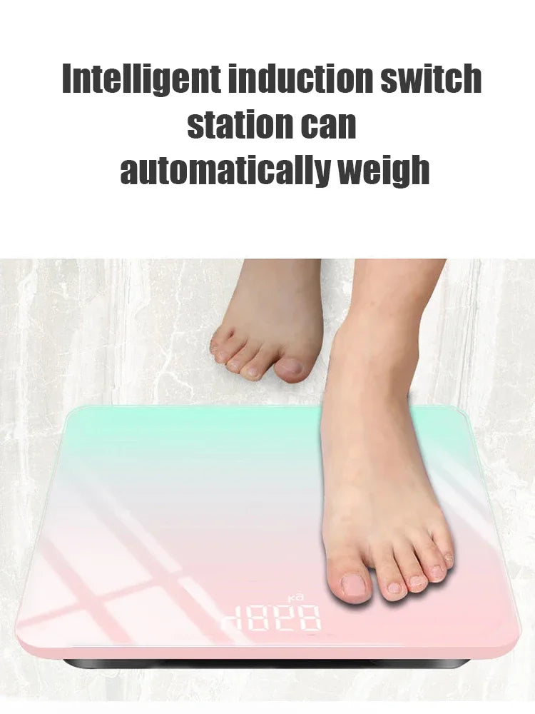 Gradient Color Intelligent LCD Electronic Scale Digital Display Glass Weight Scale Balance Body Electronic Scale For Weight Meas