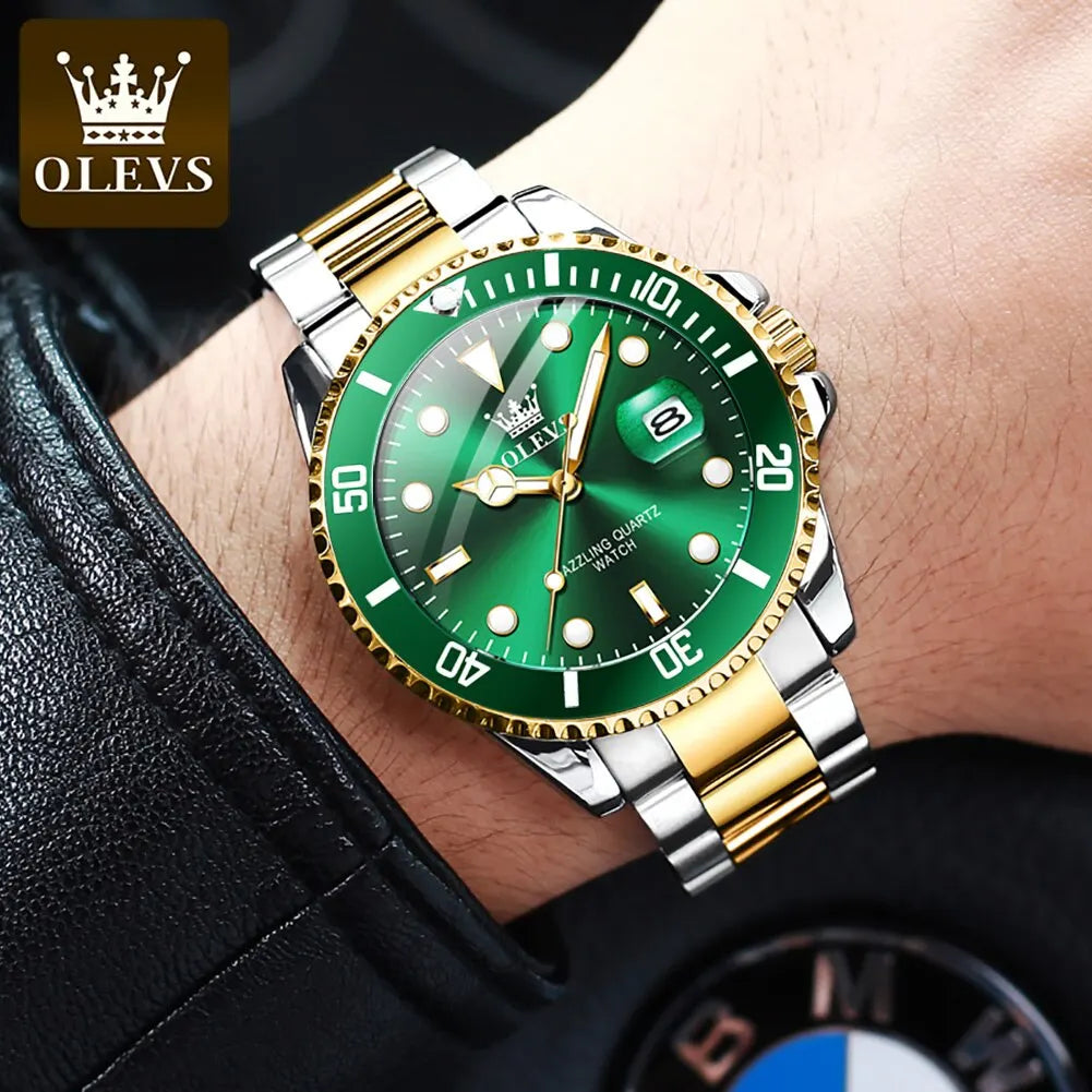 Men Stainless Steel Quartz Men Luxury Watch Luminous Wristwatch