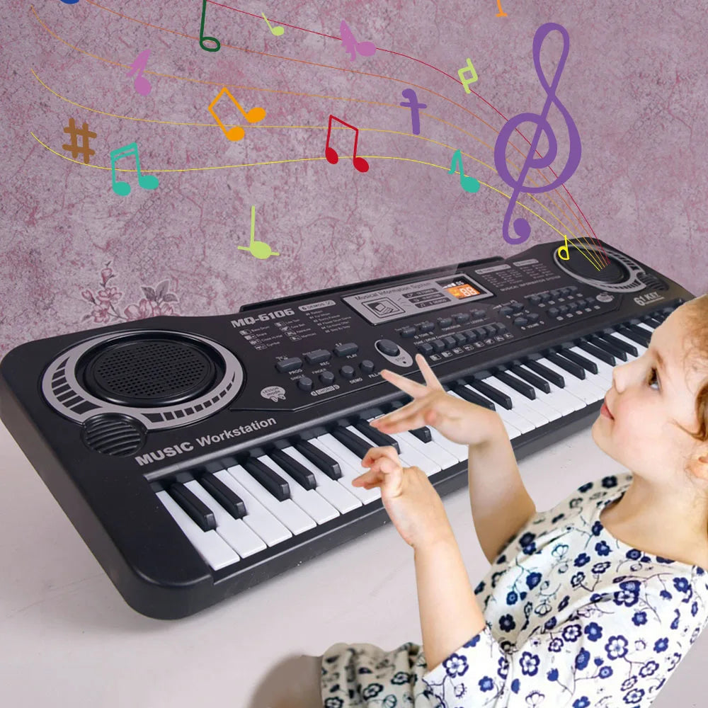 Kids Electronic Piano Keyboard 61 Keys Organ with Microphone