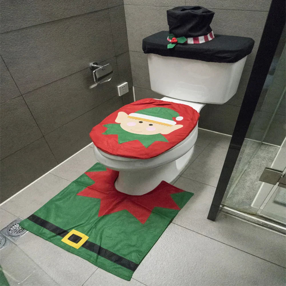 Christmas Toilet Seat Covers Creative Santa Claus