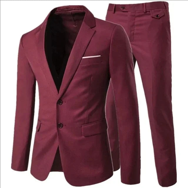 Elegant Suits 3 Pieces 2 Set Jackets Vest Pants Luxury Blazers