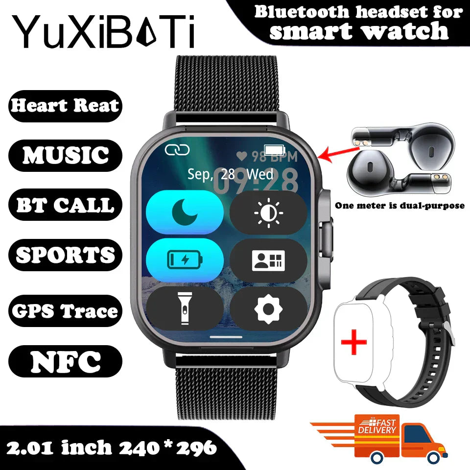 earphone smartwatch bluetooth call men wat