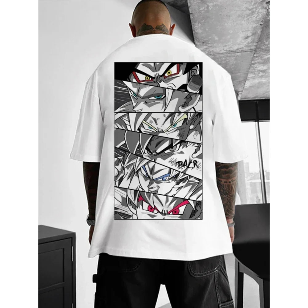 Anime Plus Size Casual Printed T-shirt for Men's