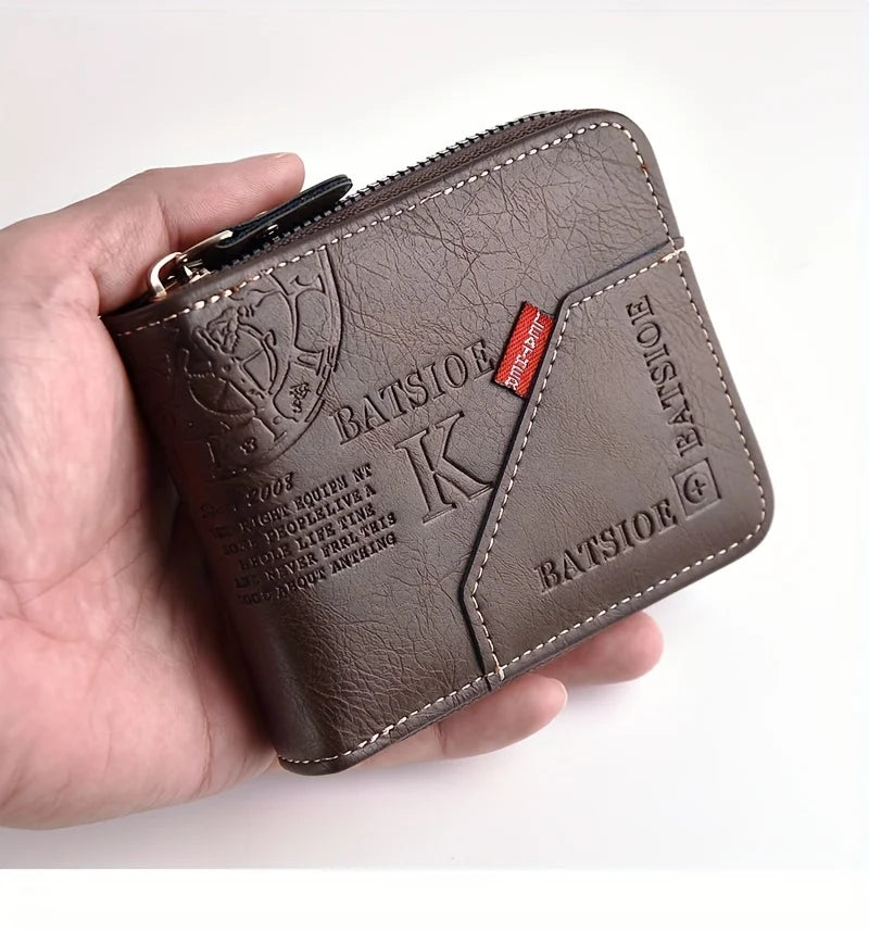 Short Male Card Holder Wallets Zipper