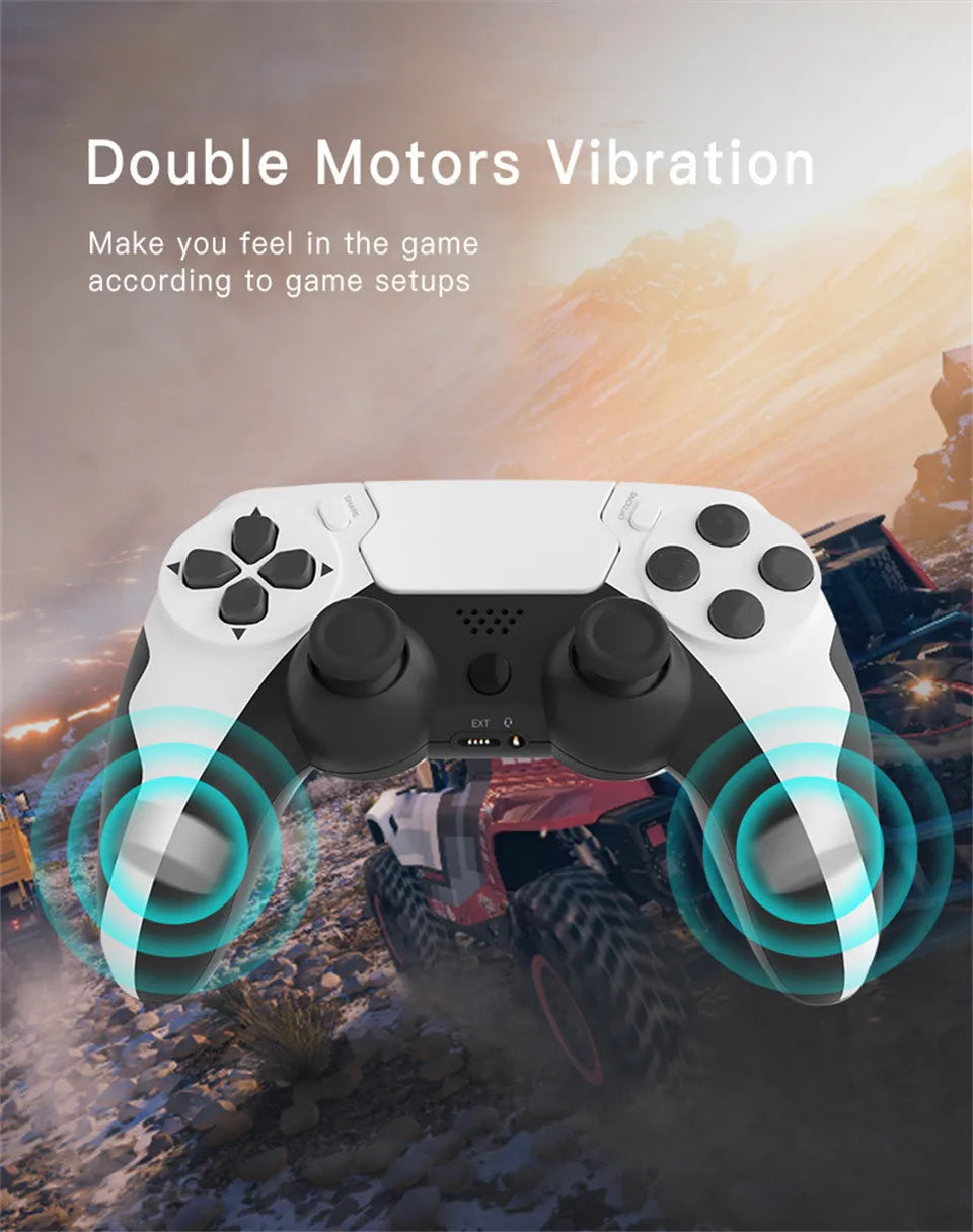 Wireless Controller with Bluetooth, Dual Vibration, 6-Axis Joypad, Touchpad, Microphone, Headphone Port, PS4, PS3, PC