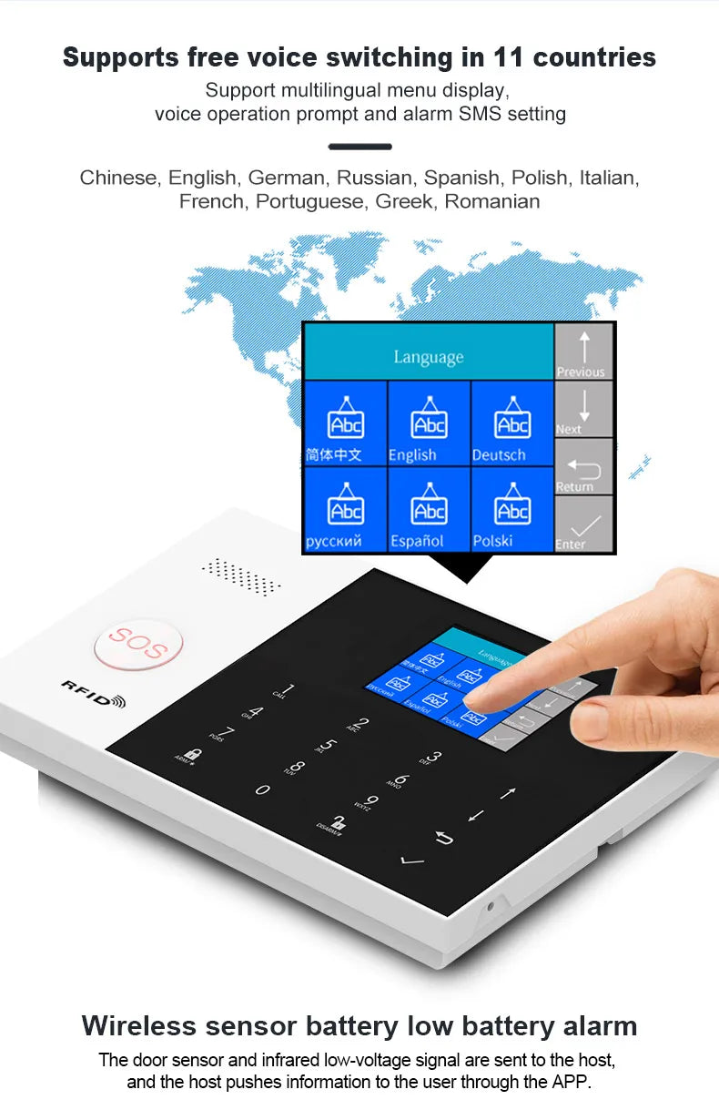 Pgst-sistema de alarme de segurança doméstica sem fio, wi-fi, controle de aplicativos, trabalho com alexa