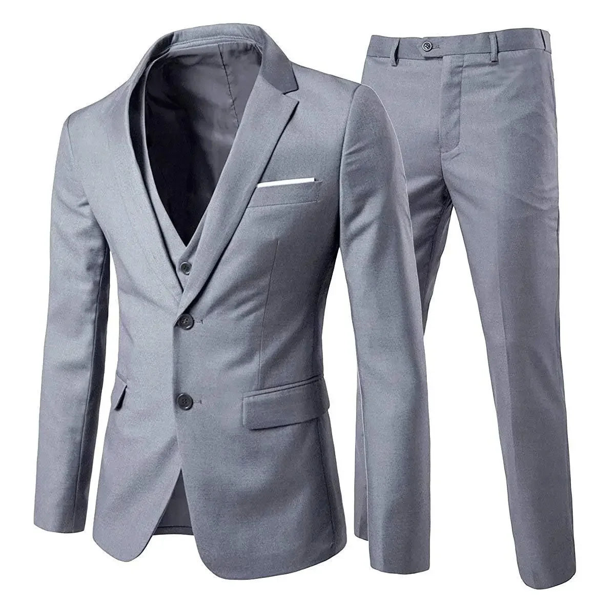 Elegant Suits 3 Pieces 2 Set Jackets Vest Pants Luxury Blazers