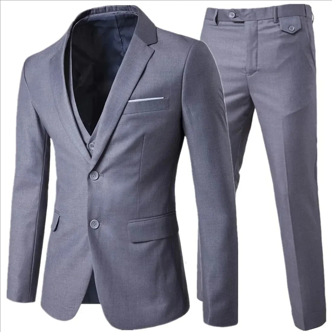 Elegant Suits 3 Pieces 2 Set Jackets Vest Pants Luxury Blazers