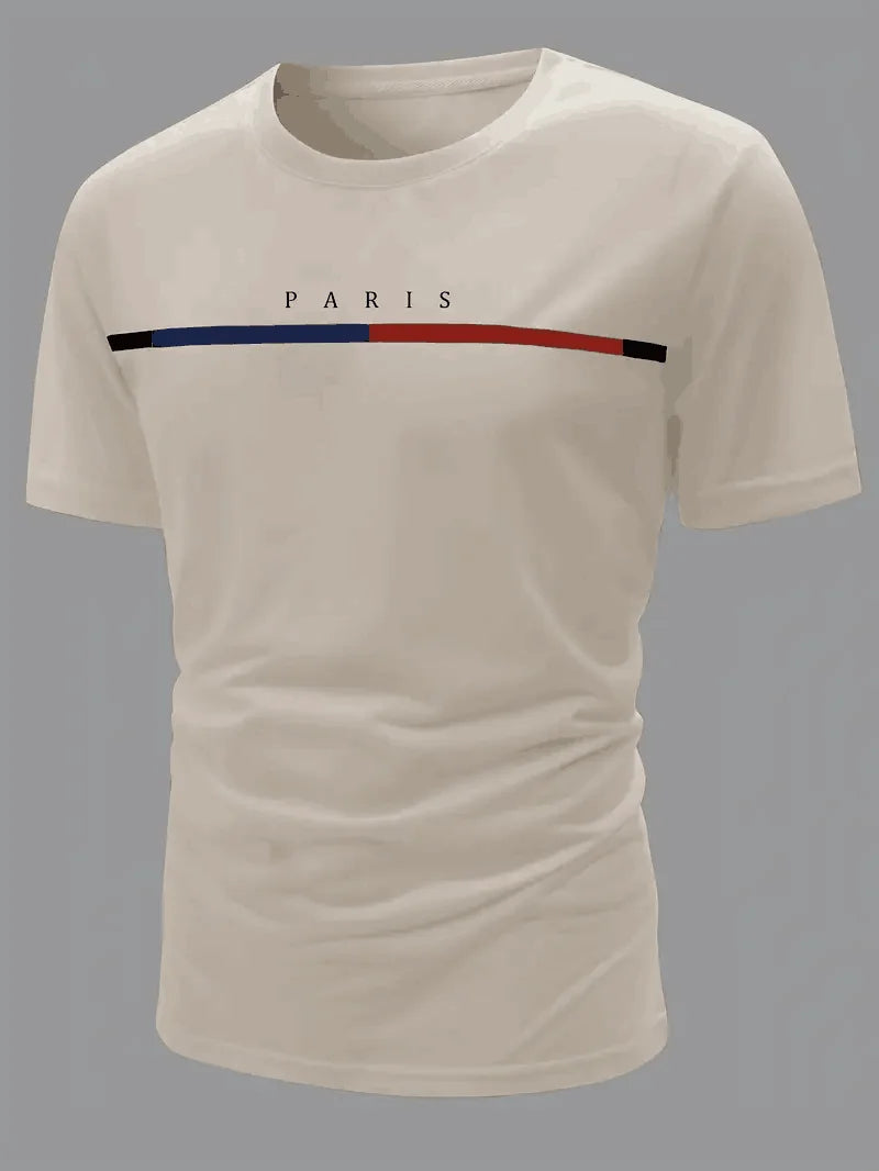 Paris Theme Pattern Print Men's Comfortable Cotton