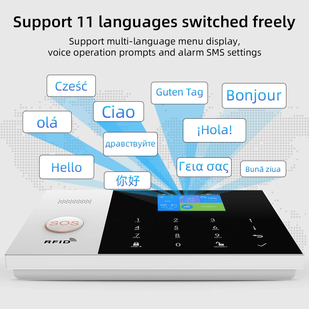 Pgst-sistema de alarme de segurança doméstica sem fio, wi-fi, controle de aplicativos, trabalho com alexa