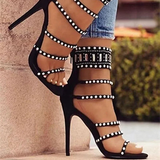 Gladiator Sandals Sexy Open Toe Hot Diamond