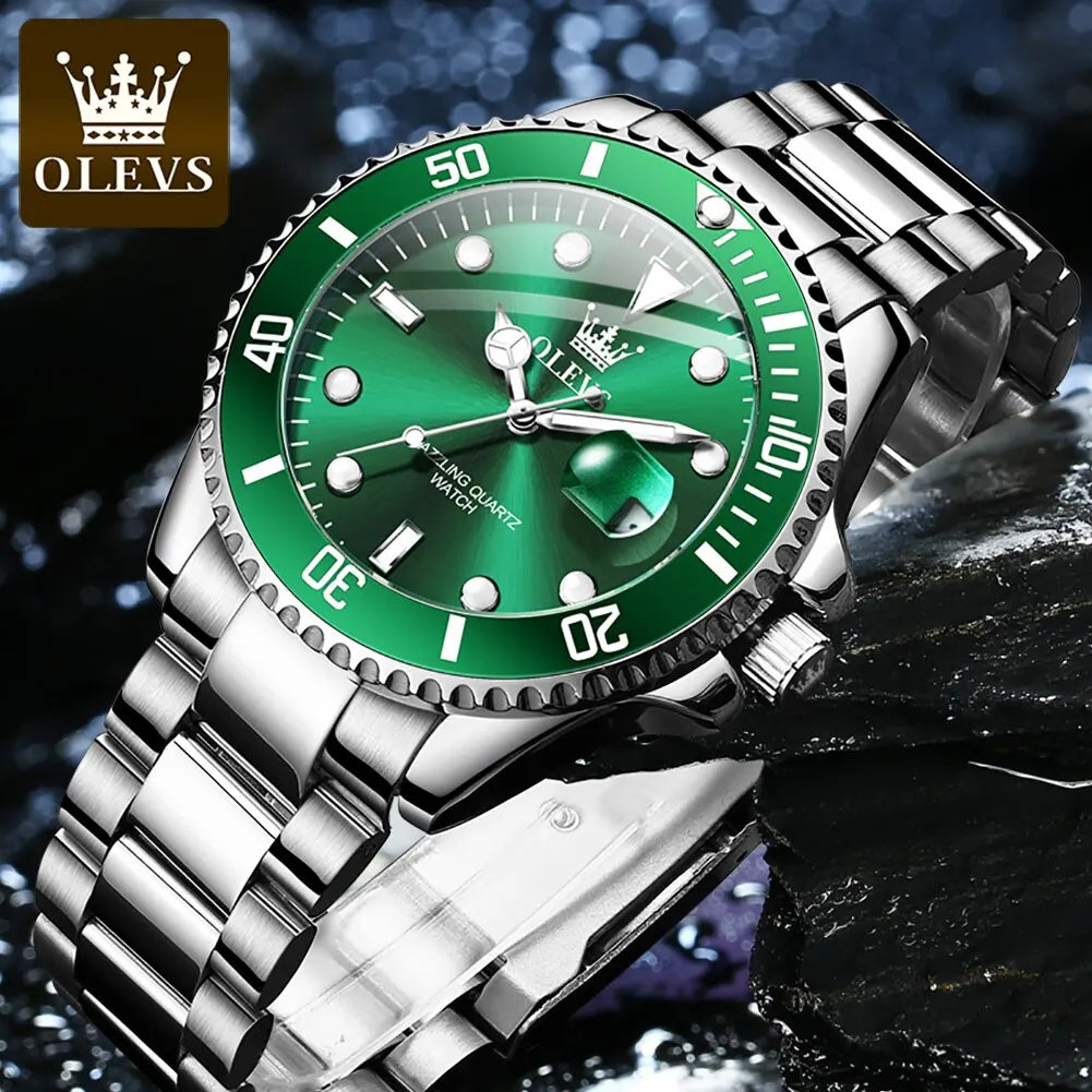 Men Stainless Steel Quartz Men Luxury Watch Luminous Wristwatch