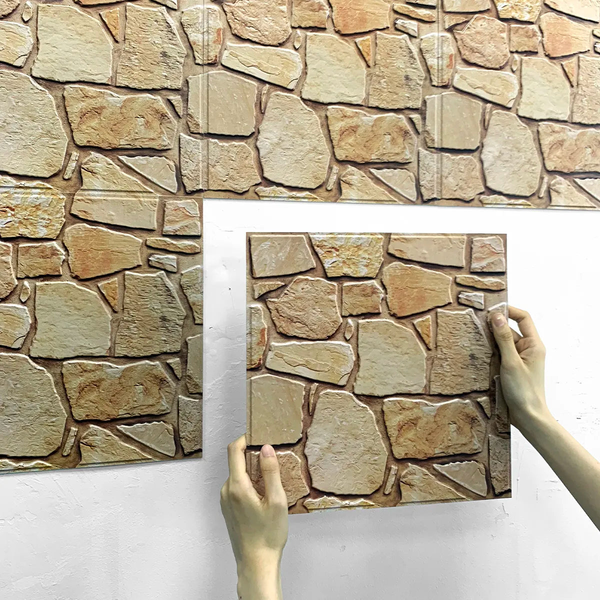 1/10 paneles de pared de piedra sintética 3D.