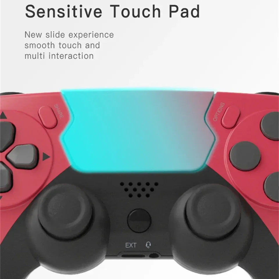 Wireless Controller with Bluetooth, Dual Vibration, 6-Axis Joypad, Touchpad, Microphone, Headphone Port, PS4, PS3, PC