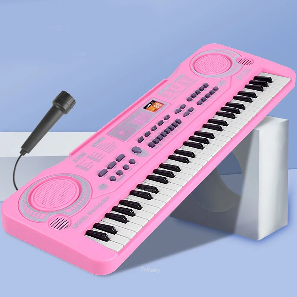 Kids Electronic Piano Keyboard 61 Keys Organ with Microphone