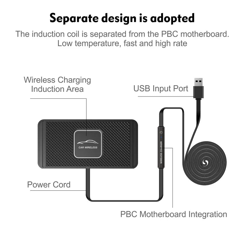 120W Wireless Charger Car Silicone Pad Stand