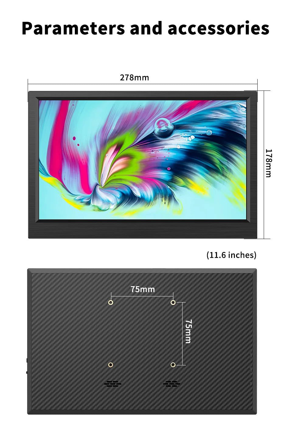 11.6 Inch Portable Monitor HDMI-Compatible