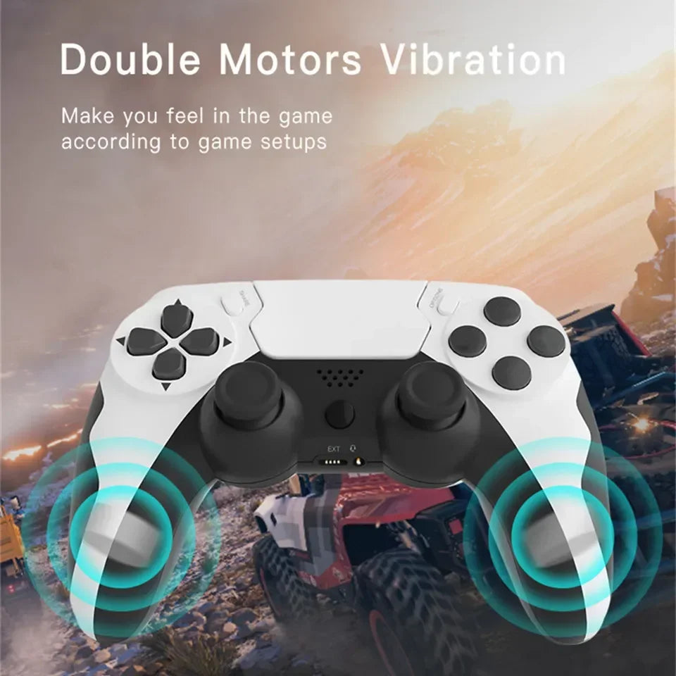 Wireless Controller with Bluetooth, Dual Vibration, 6-Axis Joypad, Touchpad, Microphone, Headphone Port, PS4, PS3, PC