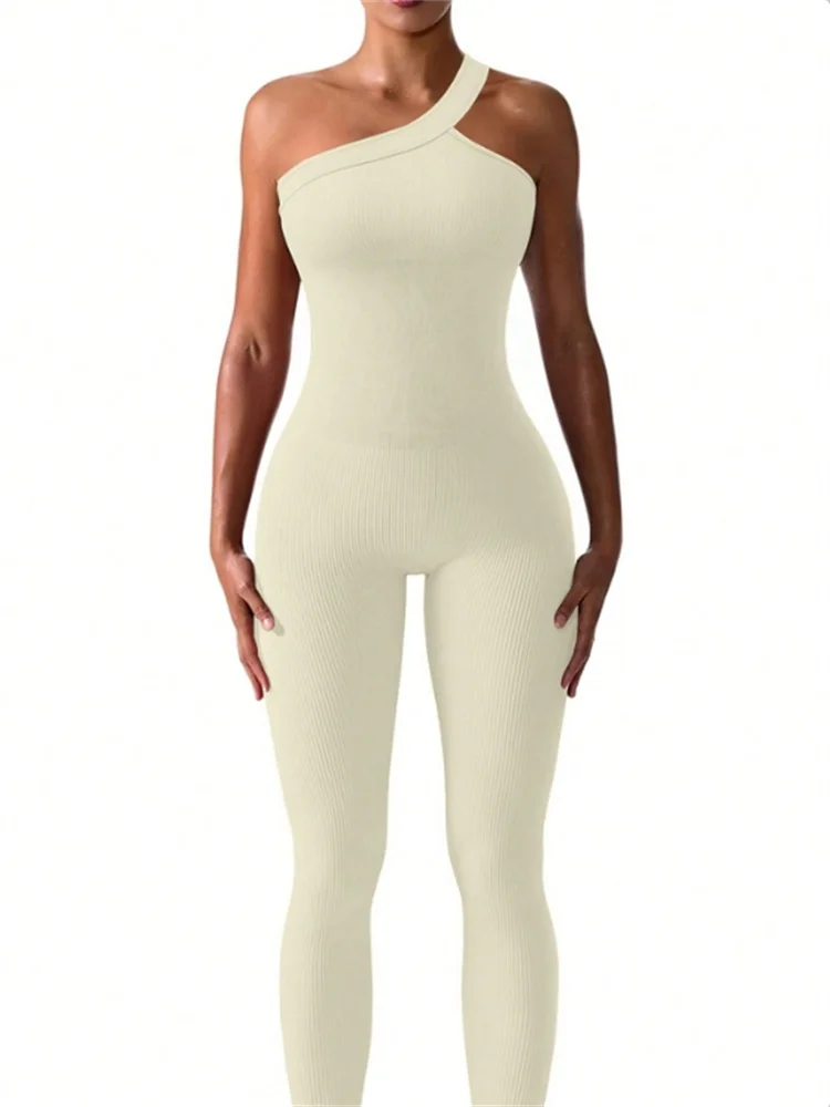 Women Yoga Gym Jumpsuits Workout Ribbed