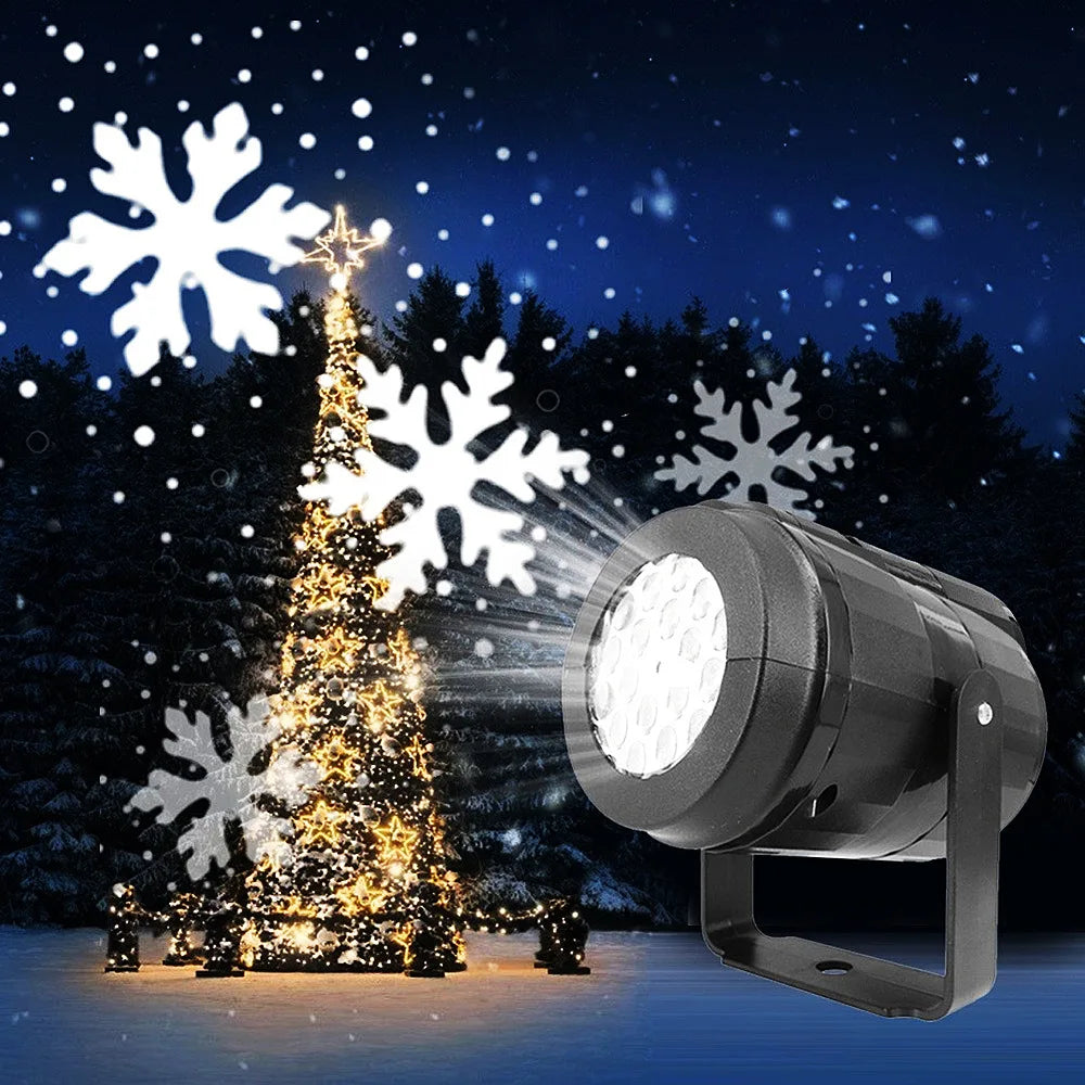 LED USB Snowflake Projector Holiday Lights Christmas