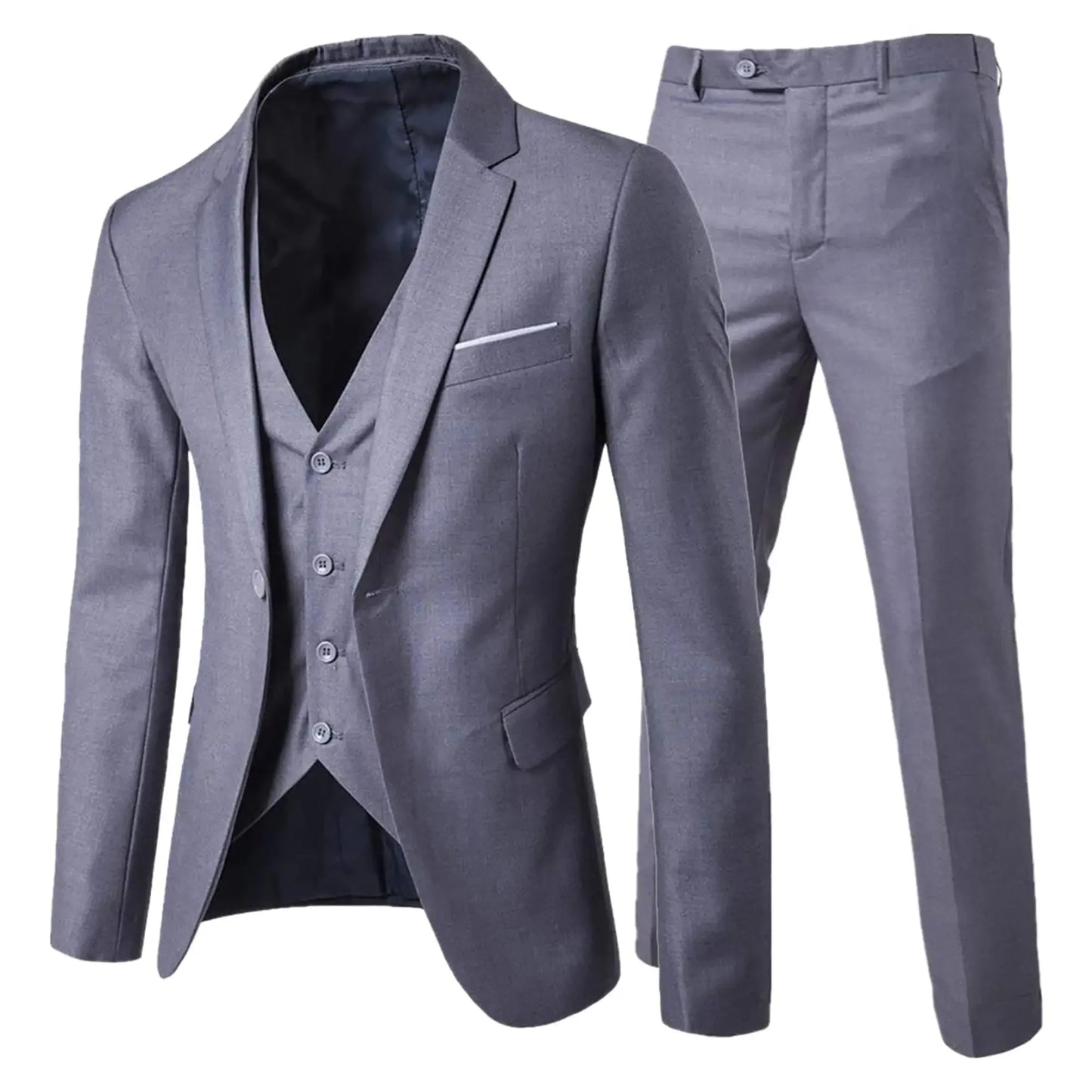 Elegant Suits 3 Pieces 2 Set Jackets Vest Pants Luxury Blazers