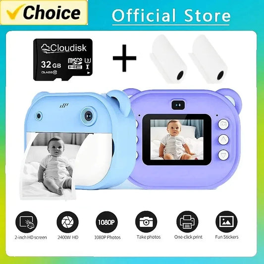 Children Digital Camera Instant Print for Kids Thermal