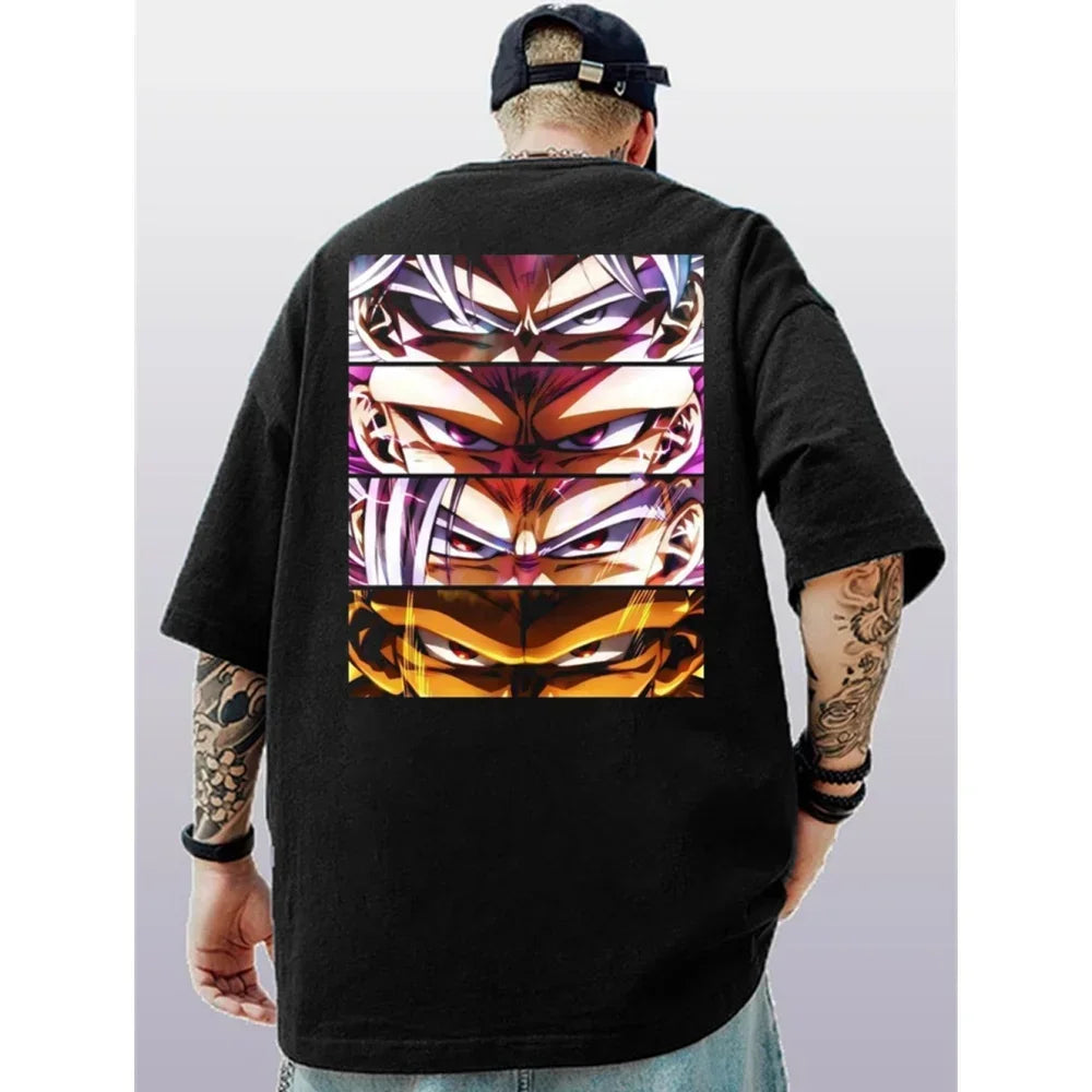 Anime Plus Size Casual Printed T-shirt for Men's