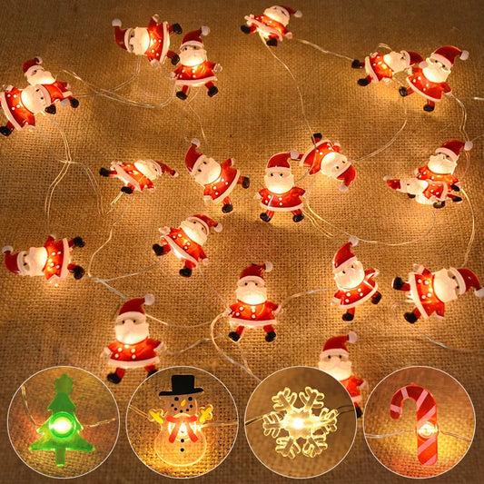 2m 20 leds papai noel floco de neve, decoração para arvore de natal