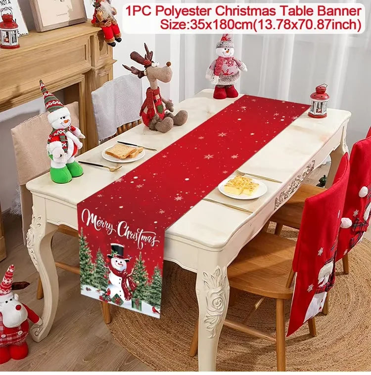 Christmas Table Runner Cloth Merry Christmas Table Decor