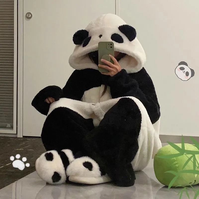 Cartoon panda pajamas for women and girls or boys.