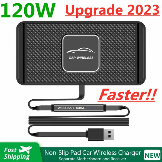 120W Wireless Charger Car Silicone Pad Stand