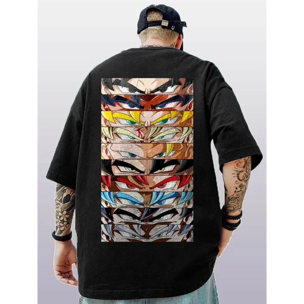 Anime Plus Size Casual Printed T-shirt for Men's