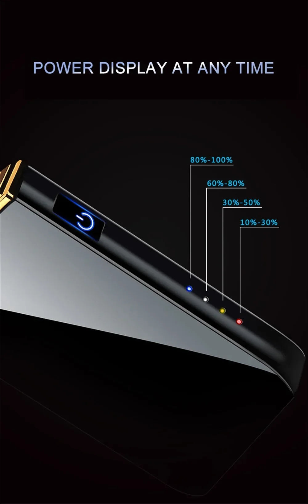 Encendedor eléctrico de Metal a prueba de viento, doble arco, sin llama, Plasma, recargable por USB