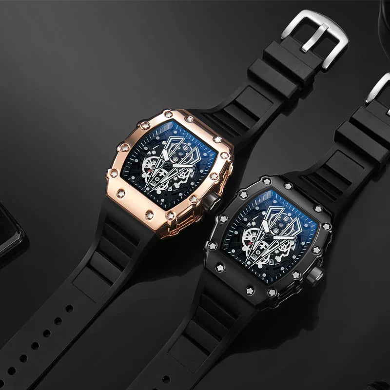 Men Quartz Waterproof Sport Square Luminous