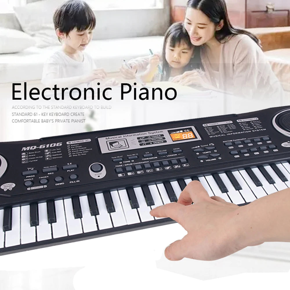 Kids Electronic Piano Keyboard 61 Keys Organ with Microphone