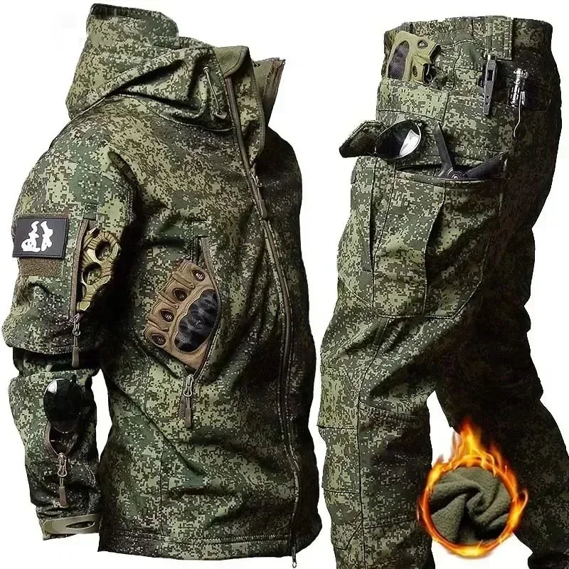 Men's Winter Autumn Fleece Jackets Tactical Waterproof