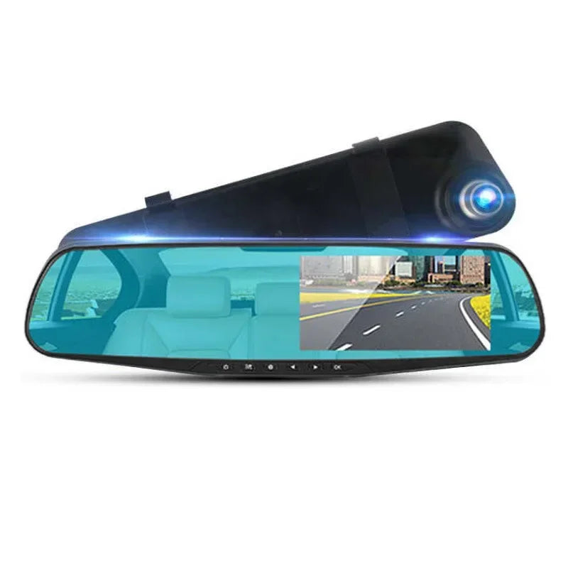 Driving Recorder Car DVR Rearview Mirror Dual Lens Car Recorder 1080P IPS Front and Rear Camera Registrator