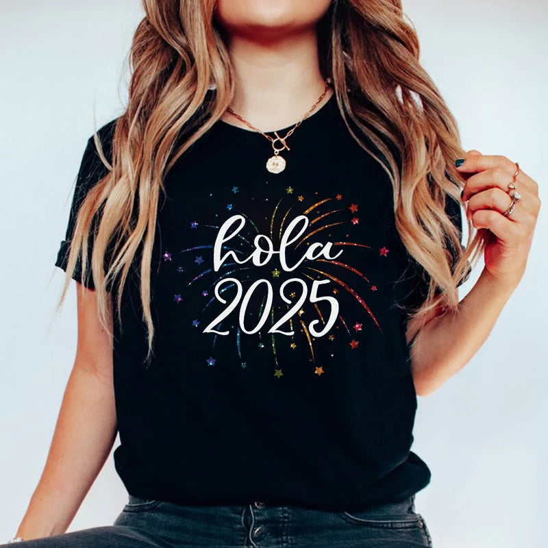 Hola 2025 Camisetas estampadas para mujer Moda