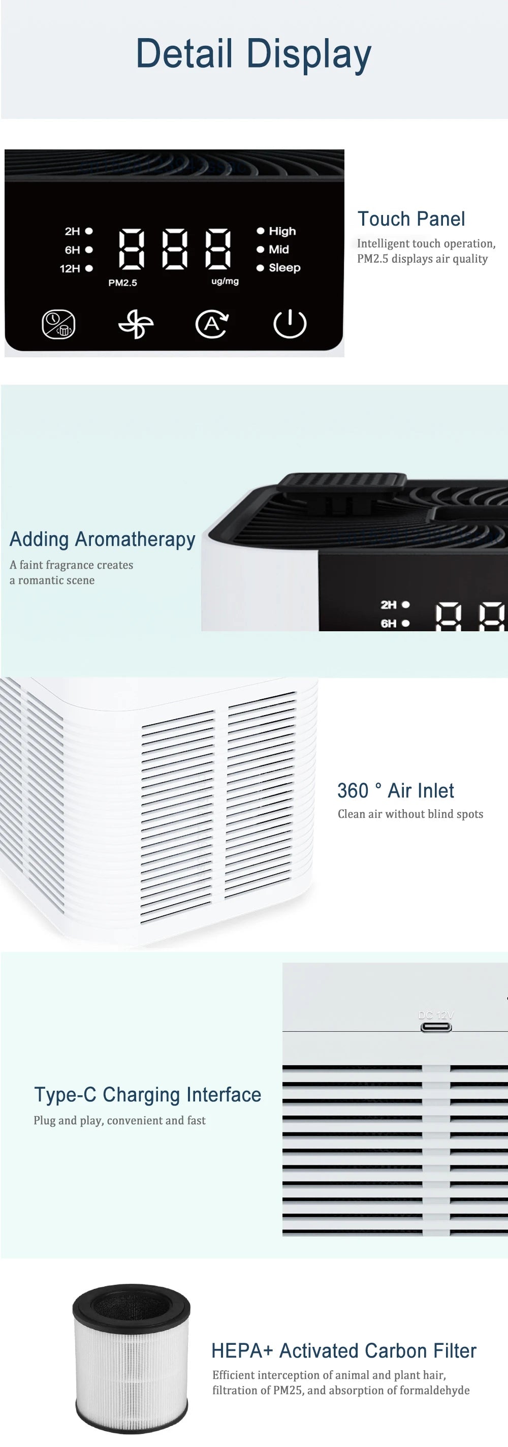 Home Air Purifier with Aromatherapy