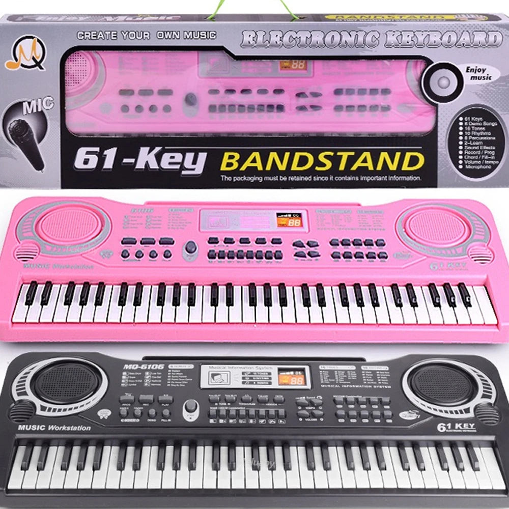 Kids Electronic Piano Keyboard 61 Keys Organ with Microphone