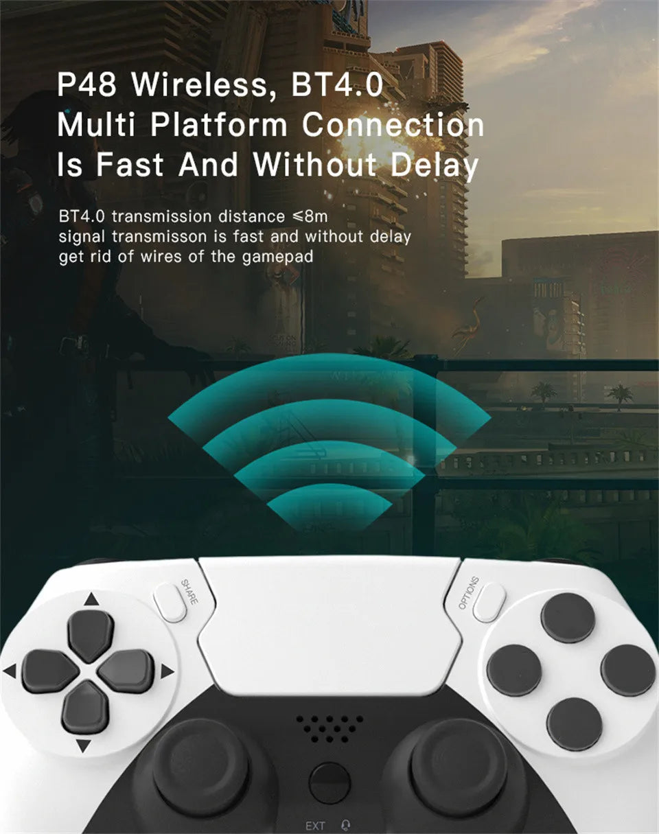 Wireless Controller with Bluetooth, Dual Vibration, 6-Axis Joypad, Touchpad, Microphone, Headphone Port, PS4, PS3, PC