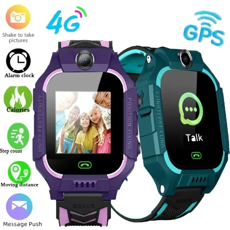 Smartwatch para crianças com wifi, sos, gps localização, chamada de vídeo, cartão sim, à prova de água